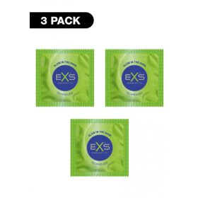 EXS Glow - vegán világító óvszer (3 db)