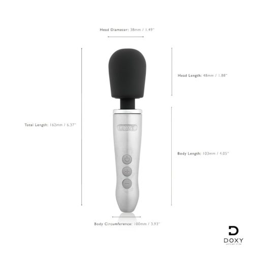 Doxy Go - masszírozó vibrátor (ezüst)