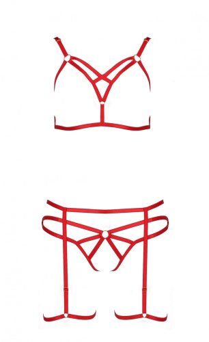 Passion Magali - bikini hám szett - 3 részes (piros)