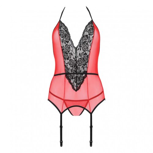 Passion Peonia - felső és tanga (piros-fekete)