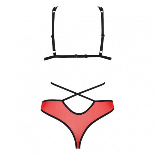 Passion Peonia - melltartó szett (piros-fekete)