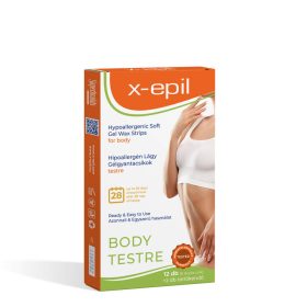   X-Epil - használatra kész hipoallergén gélgyantacsíkok (12db) - testre