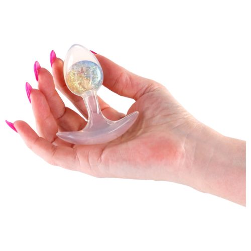 NS Novelties - áttettsző anál plug - S (szivárvány)