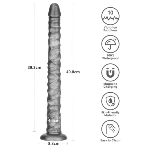 Lovetoy King Sized - extra nagy vibrátor - 40,5 cm (szürke)