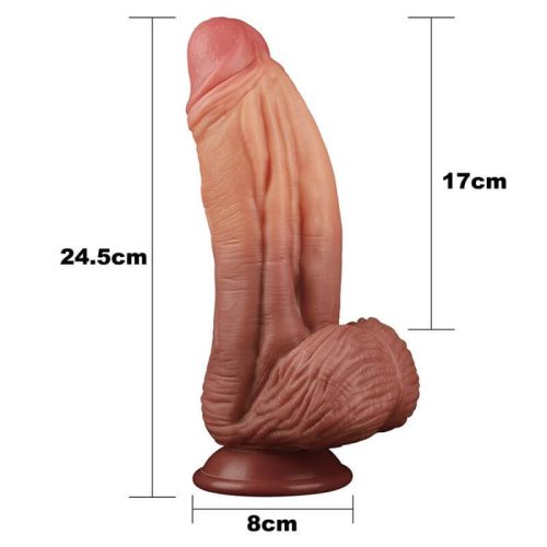 Lovetoy Nature Cock - kétrétegű élethű dildó - 25cm (natúr)