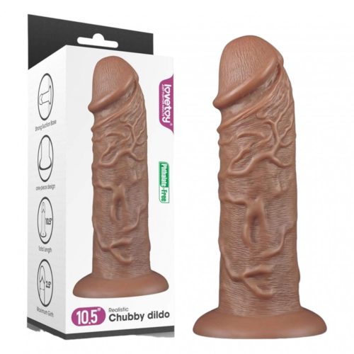 Lovetoy Chubby - tapadótalpas élethű dildó - 26cm (natúr)