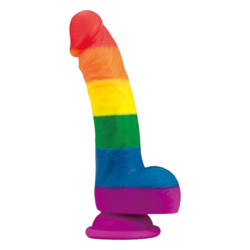 Lovetoy Prider - élethű likvid szilikon dildó - 21cm (szivárvány)