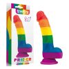 Lovetoy Prider - élethű likvid szilikon dildó - 21cm (szivárvány)