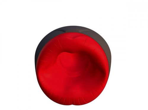 OTOUCH Airturn 2 - akkus, melegítős, szívó száj maszturbátor (fekete-piros)