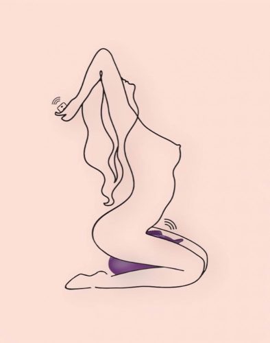 Bouncy Bliss Classic - felfújható, rádiós párnavibrátor (lila)