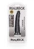 RealRock Slim - tapadótalpas, realisztikus dildó - 15,5cm (fekete)