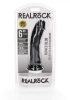 RealRock Curved - tapadótalpas, hajlított realisztikus dildó - 15,5cm (fekete)