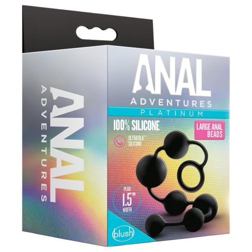 Anal Adventures L - gyöngyös anál dildó (fekete)