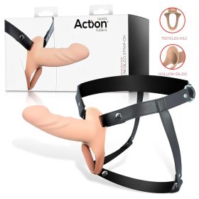Action StrapOn S - felcsatolható, üreges dildó (natúr) 