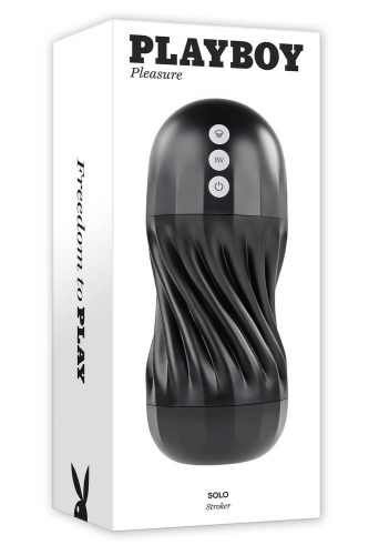 Playboy Solo Stroker - akkus szívó rezgő maszturbátor (fekete)