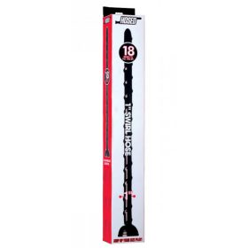   Hosed Swirl Thin Anal Snake 18 - tapadótalpas anál dildó (fekete)