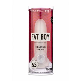 Fat Boy Micro Ribbed - péniszköpeny (15cm) - tejfehér