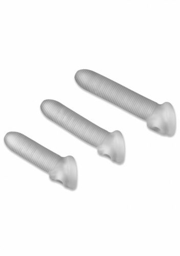 Fat Boy Micro Ribbed - péniszköpeny (15cm) - tejfehér