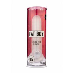 Fat Boy Micro Ribbed - péniszköpeny (17cm) - tejfehér