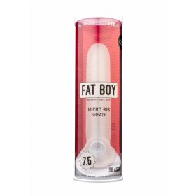 Fat Boy Micro Ribbed - péniszköpeny (19cm) - tejfehér