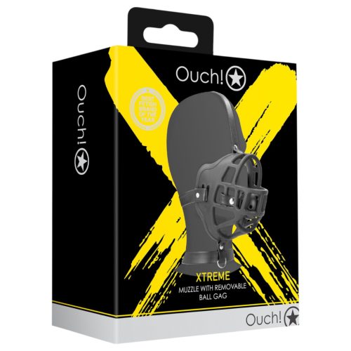 Ouch! - szájkosár, beépített szájpecekkel (fekete)