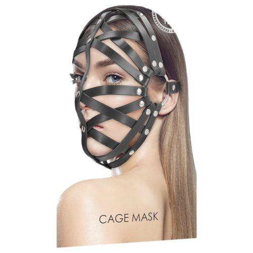 Ouch! - műbőr ketrec maszk (fekete)