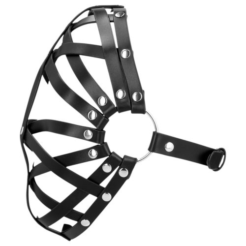 Ouch! - műbőr ketrec maszk (fekete)