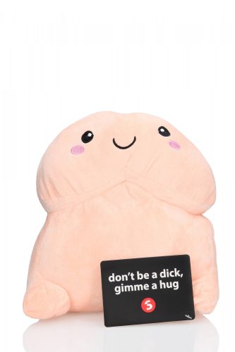 Ölelhető kövér pénisz plüss - 30cm (natúr)