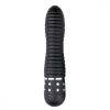 Easytoys Diamond Ribbed - bordázott rúd vibrátor (fekete)