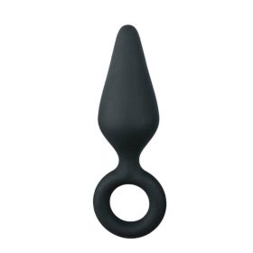   Easytoys Pointy Plug - fogógyűrűs anál dildó - közepes (fekete)