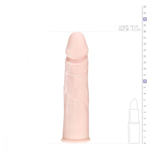 Flesh - hossszabbító péniszköpeny (natúr) - 18cm