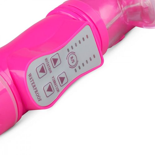 Easytoys - makkos, nyuszis csiklókaros vibrátor (pink-áttetsző)