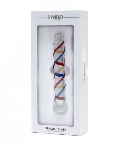 Rimba Rachella - dupla üveg dildó (áttetsző - színes)
