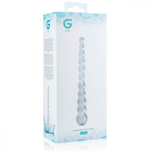 Gildo Glass No. 20 - gyöngyös üveg dildó (áttetsző)