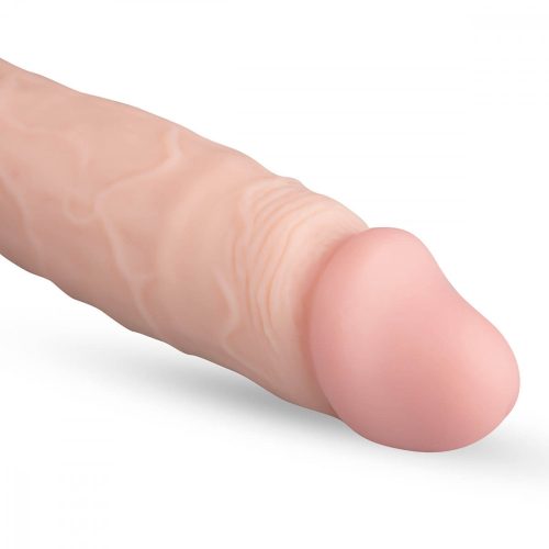 Real Fantasy Glynn - akkus, tapadótalpas, herés élethű vibrátor (25cm) - natúr