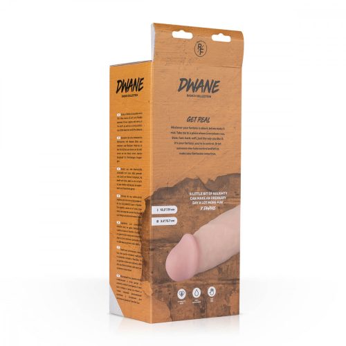 Real Fantasy Dwane - akkus, tapadótalpas, herés élethű vibrátor (31cm) - natúr