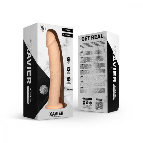 Real Fantasy Xavier - tapadótalpas, élethű dildó (23cm) - natúr