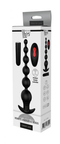 Cheeky Love - akkus, rádiós anál gyöngysor vibrátor (fekete)