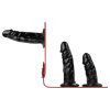 Easytoys - felcsatolható alsó tripla dildóval (fekete)