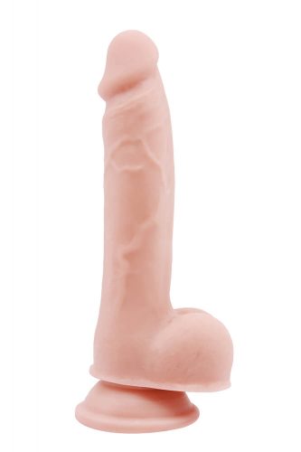 Mr. Dixx 7.6 - tapadótalpas, herés dildó - natúr (19,5cm)