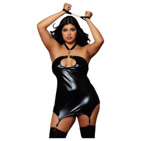   Dreamgirls Plus Size - fényes hatású party szett - fekete (XL-2XL)