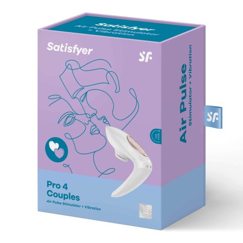Satisfyer Pro 4 Couples - akkus csiklóizgatós párvibrátor (fehér)