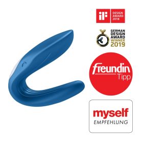   Satisfyer Double Whale - két-motoros vízálló, akkus párvibrátor (kék)