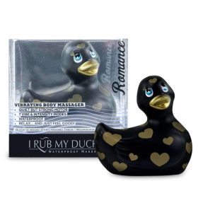   My Duckie Romance 2.0 - szíves kacsa vízálló csiklóvibrátor (fekete-arany)