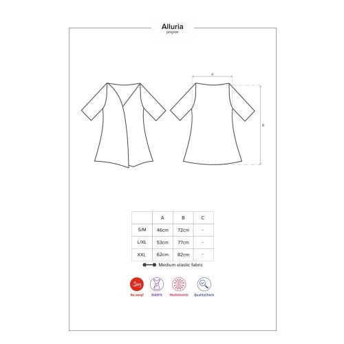 Obsessive Alluria - csipkeberakásos köntös tangával (fekete)