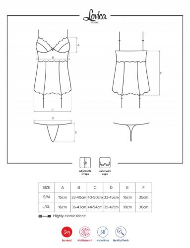 Obsessive Lovica - csipkés harisnyatartós felső és tanga (piros)