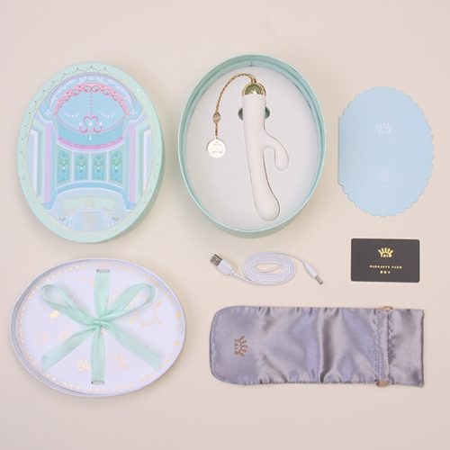 ZALO Ichigo Rabbit - Okos akkus, luxus, csiklókaros vízálló vibrátor (fehér)